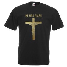 Mens He Has Risen Crucifix
