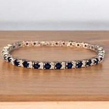 Blue Sapphire Round Cut Tennis