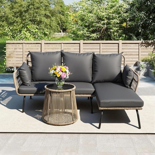 Seater rattan garden sofa - garden,