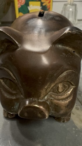 Vintage brass pig - piggy, bank