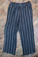 Primark Women's Wide Leg Summer, Trousers, Size Large, Navy Blue