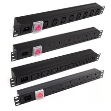 PDU C14/C20 Inlet to IEC C13/C19/UK Sockets Power Distribution Units Horizontal