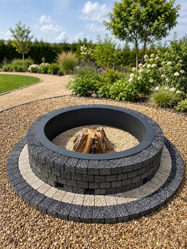 Round fire pit surround - round,