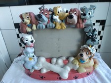Disney Store Dogs Photo Picture Frame 3D Lady, Tramp, Pongo, Jock, Pluto 5 X 7