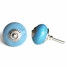 Round Turquoise Blue Cabinet