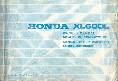 Honda 600 owner s - xl,