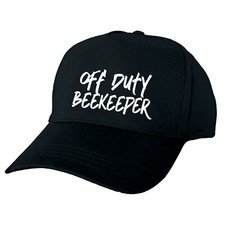 OFF DUTY BEEKEEPER CUSTOM PRINTED BLACK PERSONALISED BASEBALL CAP