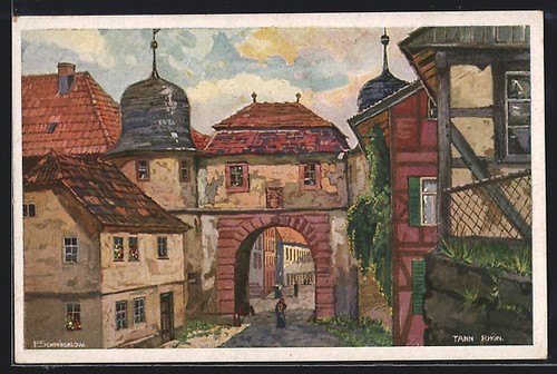 Artist postcard tann rhön - artist,