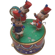 Enesco Mice VTG Music Box Mouseicians -Saints Go Marching in- 1994 no horn