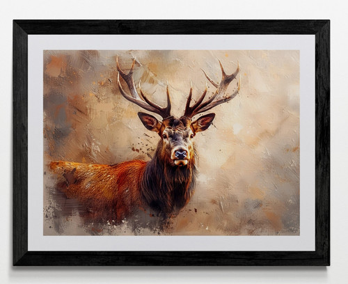 Stag deer animal framed canvas - deer,
