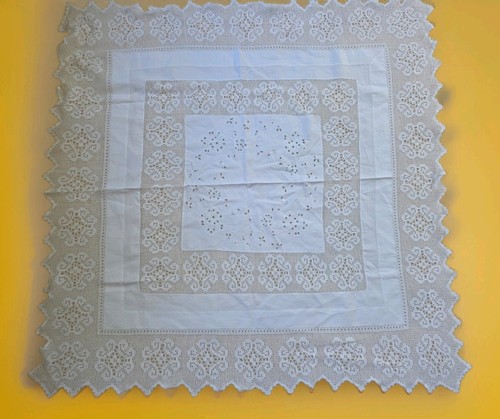 Vintage tablecloth white - vintage,