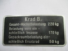 Nameplate BMW Shield Wehrmacht