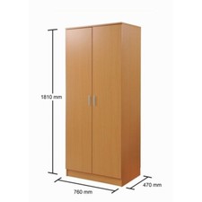 Bedroom Furniture Set 2 Door Wardrobe Chest Of Drawers Bedside Cabinet Beech