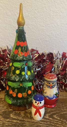Wooden christmas tree - wooden,