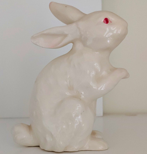 Ceramic pottery white rabbit - ceramic,