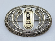 Beautiful Vintage Sterling Silver Filigree Egyptian Revival Scarab Brooch
