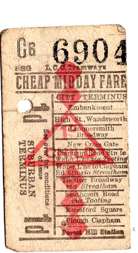 Tram ticket london county - ticket:,