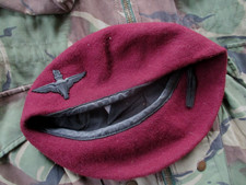 genuine PARACHUTE REGIMENT AIRBORNE MAROON BERET leather band SHAPED used SMALL