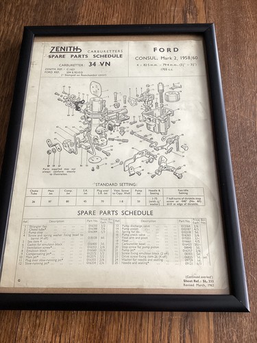 Framed ford consul b1958 - framed,