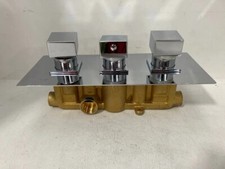 Triple Concealed Shower Valve Thermostatic Shower Valve Triple Handle - Chrome