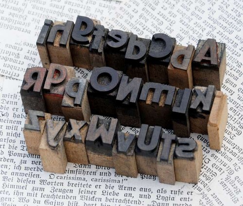 Alphabet mm letterpress - a-z,