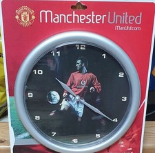 Manchester United Football Wall Clock David Beckham Wesco Football Memorabilia