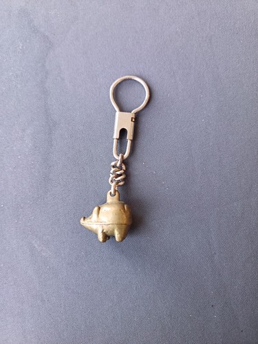 Solid brass pig keychain - solid,
