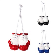 Boxing Gloves Keychain PU Leather Mini Boxing Gloves Pendant for Car Mirror 