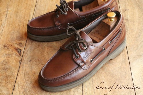Sebago brown leather boat - sebago, deck