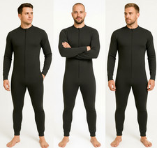 Mens Thermal Suit Zipped Underwear All In One Baselayer Bodysuit Jumpsuit 1onesi