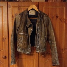 ZARA TRF Beige Leather Biker