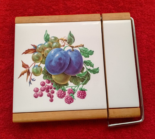 Vintage ceramic tile cheese - ceramic,