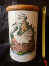 Portmeirion Birds of Britain Little Egret Large 8” Storage Jar (9” + lid)