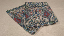 SUPERB QUALITY SET OF 2 VIBRANT PAISLEY BOLSTER CUSHION COVERS  23X16 INCHES