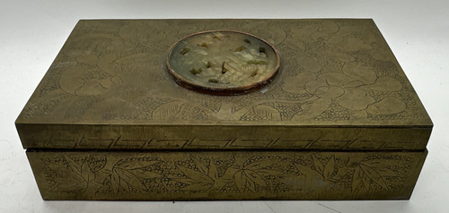 Jewelry box wood lined jade - jewelry,