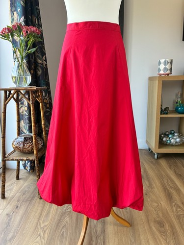 Red puffball midi skirt - m&s,
