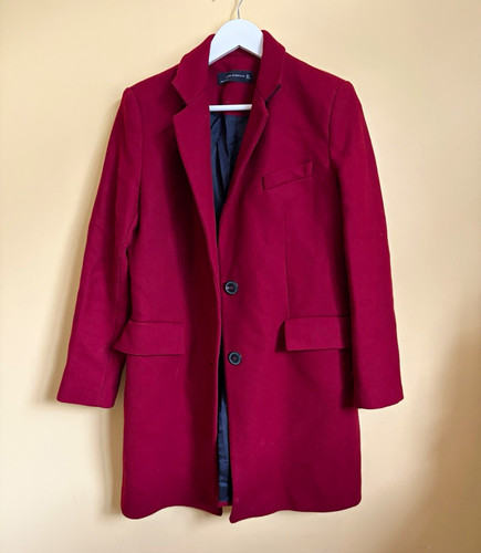 Zara woman burgundy tweed wool - woman,