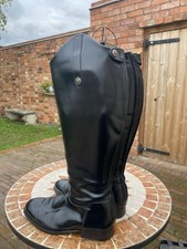 Regali Ricchi Long Leather Riding Boots 8/42 Black Italian Good Condition