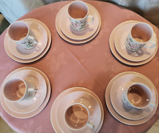 6x Branksome Pottery Miriam Coffee Trios - Part Coffee Set