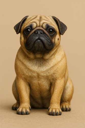 Miniature scale model pug dog - scale,