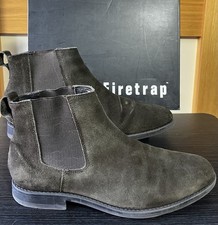 Firetrap Suede Chelsea Boots Men's Brown UK Size 8 Shoes Boxed Fast Dispatch