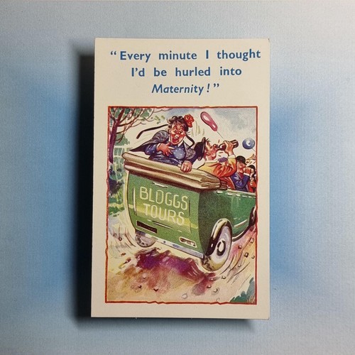 Comic postcard c1930 charabanc - comic,