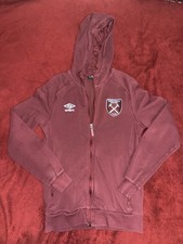 West Ham United Football Club Zip Up Hooded Tracksuit Jacket Top Mens Medium