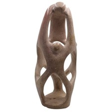 Kenya Africa Besmo Soapstone Hand Carved Abstract Parent and Children Sculpture