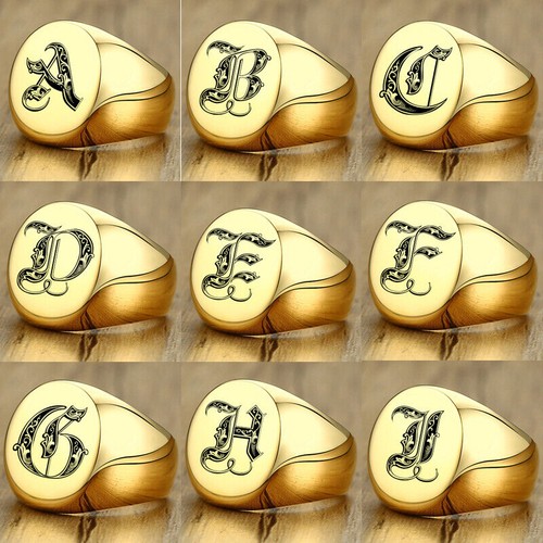 Mens gold signet - mens, ring