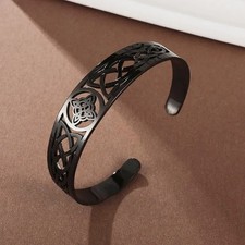 Celtic Knot Bangle Black Stainless Steel Brilliant Celtic Fashion Jewellery NEW