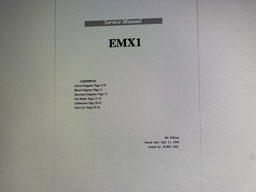 Korg emx1 service manual - emx1,