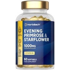 Evening Primrose Oil Capsules 1000mg | + Starflower Oil | 60 Count | By Horbaach