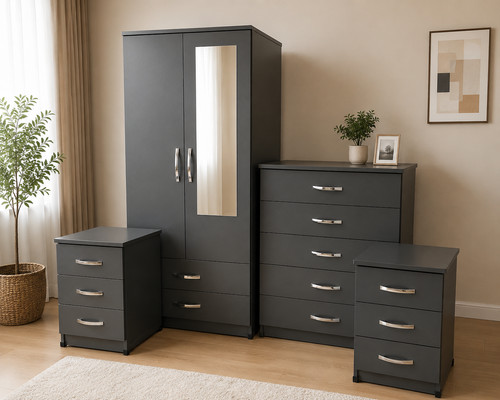 Ready assembled grey door - assembled,