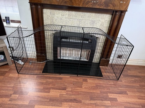 Black metal fire guard - fire,
